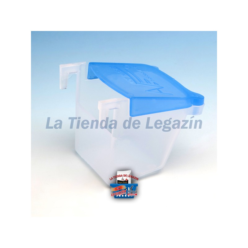 Comedero Individual Ganchos Tapa Azul