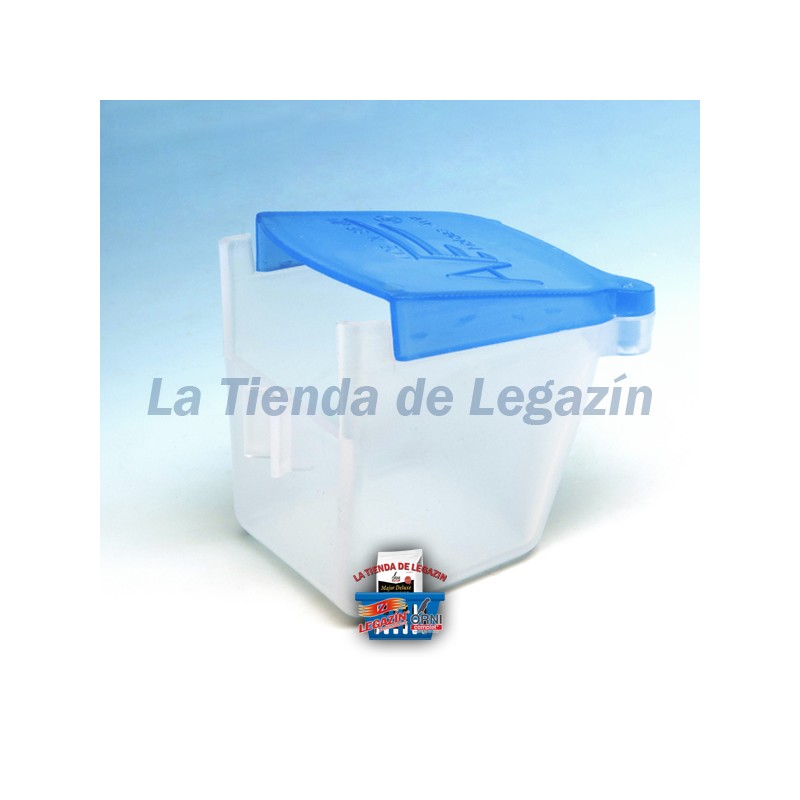 Comedero Individual Pestaña Tapa Azul